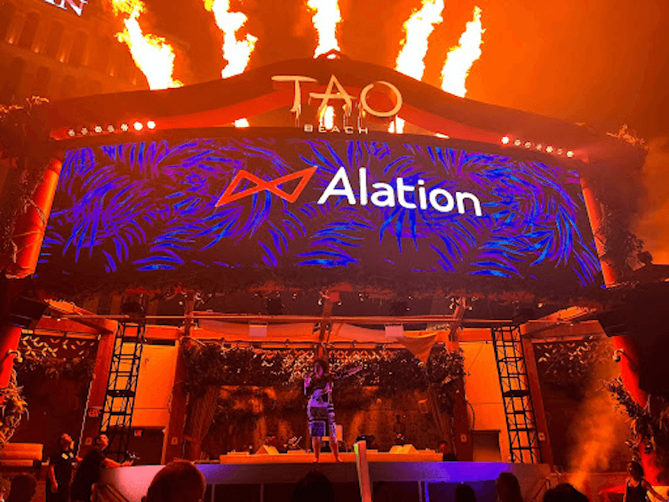 The stage at an Alation afterparty at Tao in Las Vegas