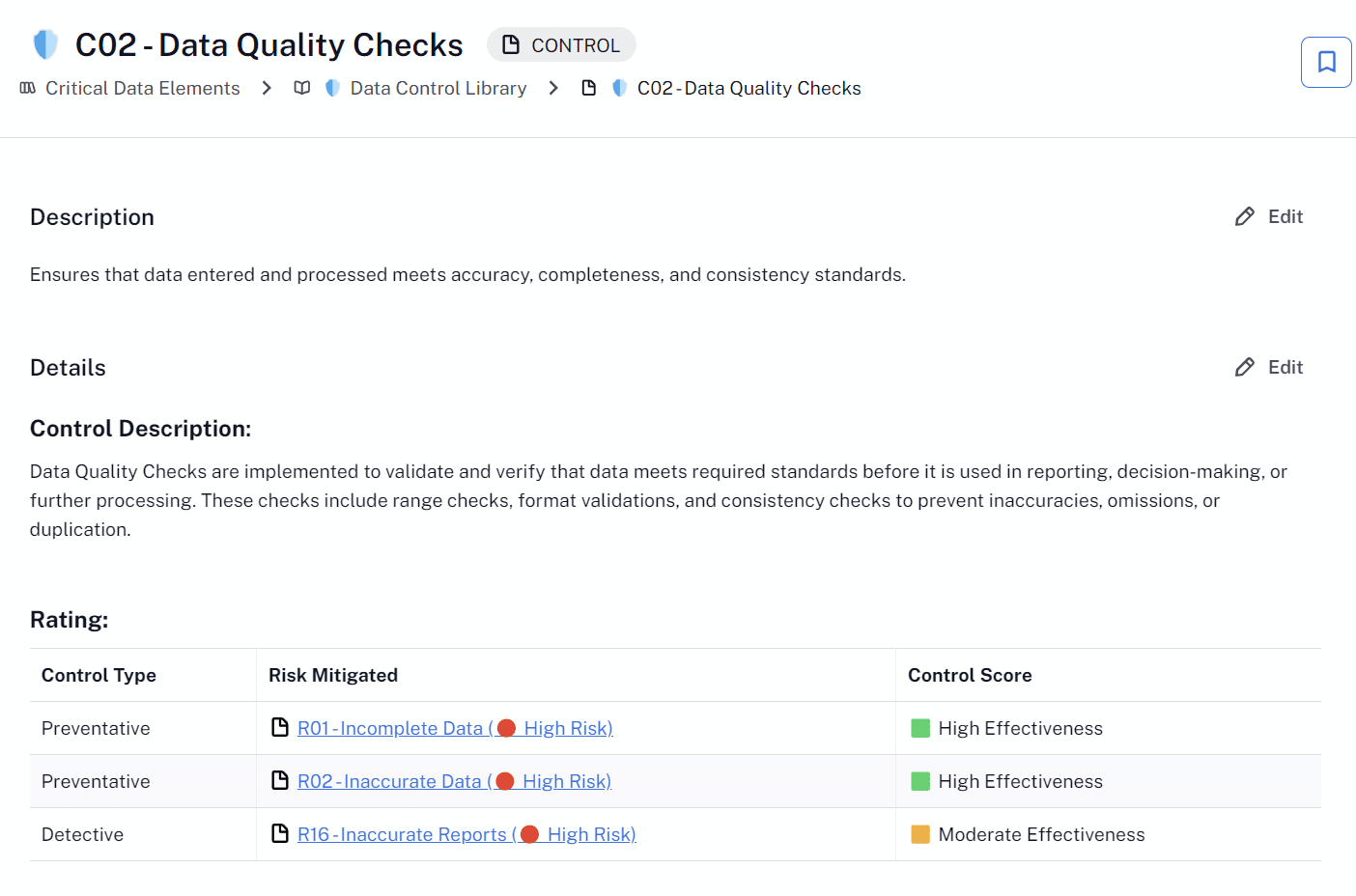 Alation screenshot of data quality checks