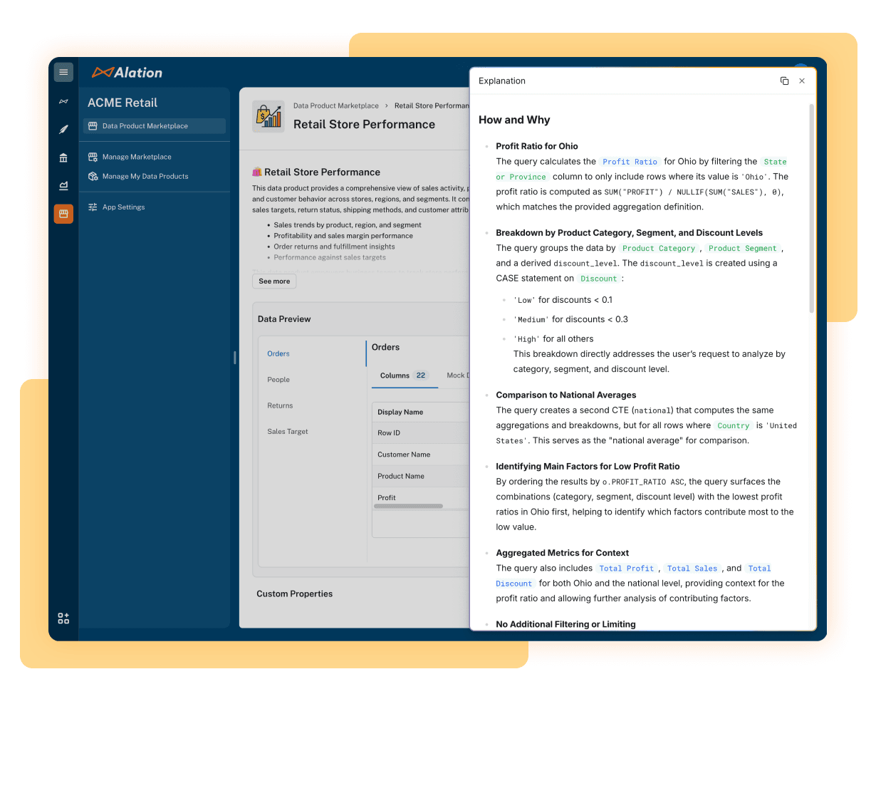 Alation Product: Chat with Your Data-Transparent