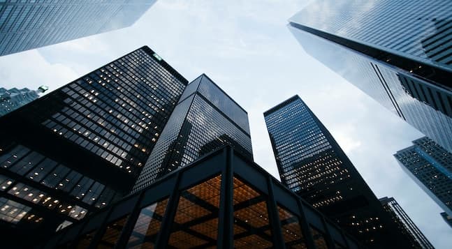 finance district, city view