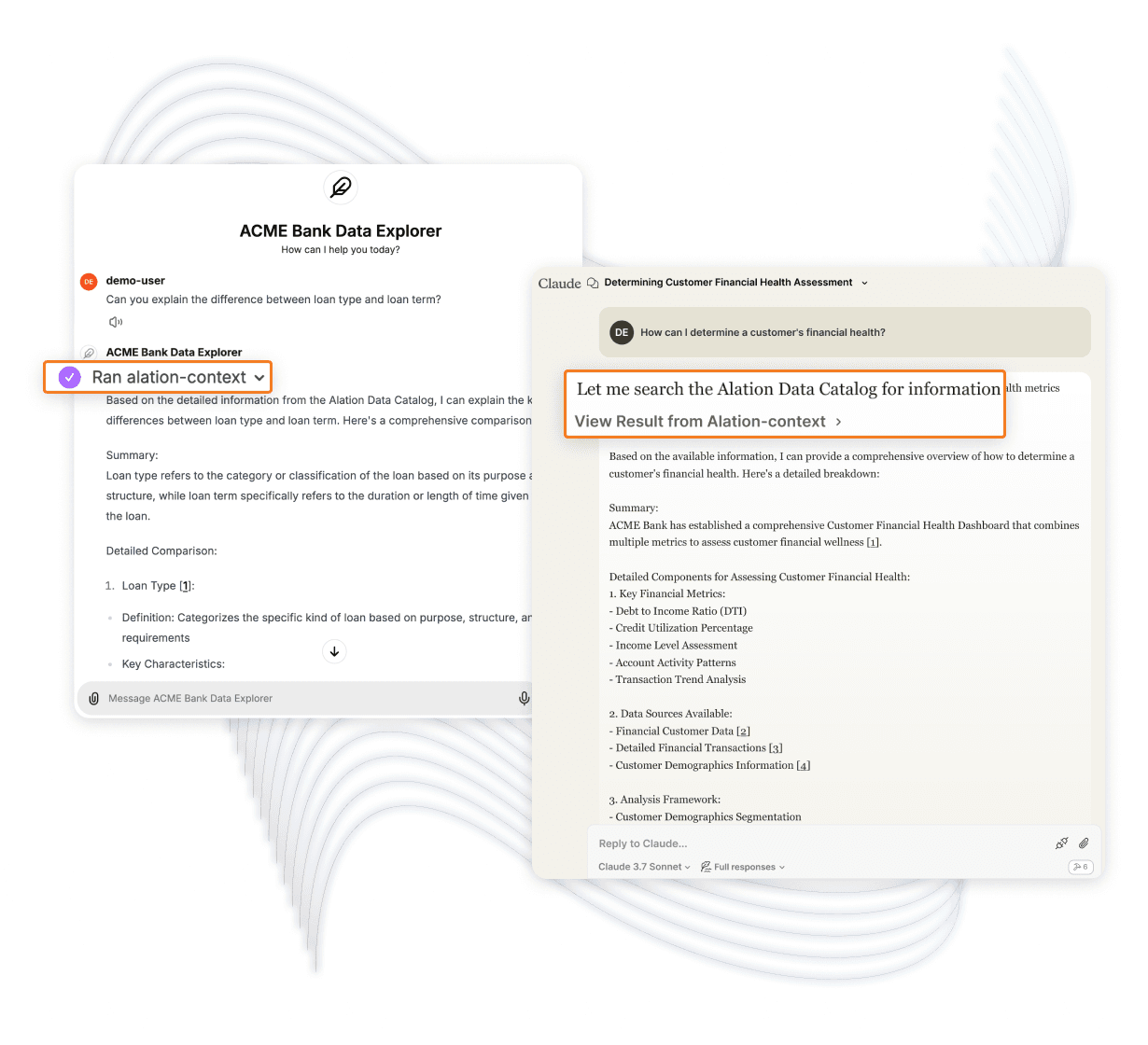 chat applications for alation ai agent SDK