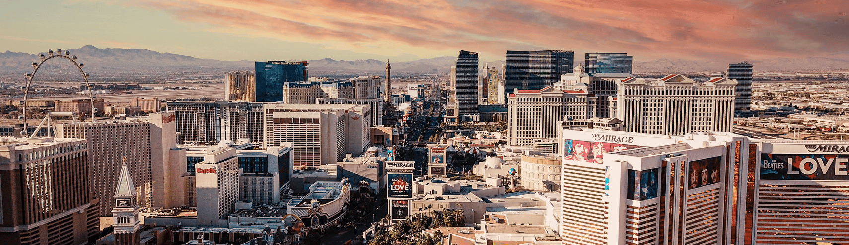 A landscape of Las Vegas during sun rise