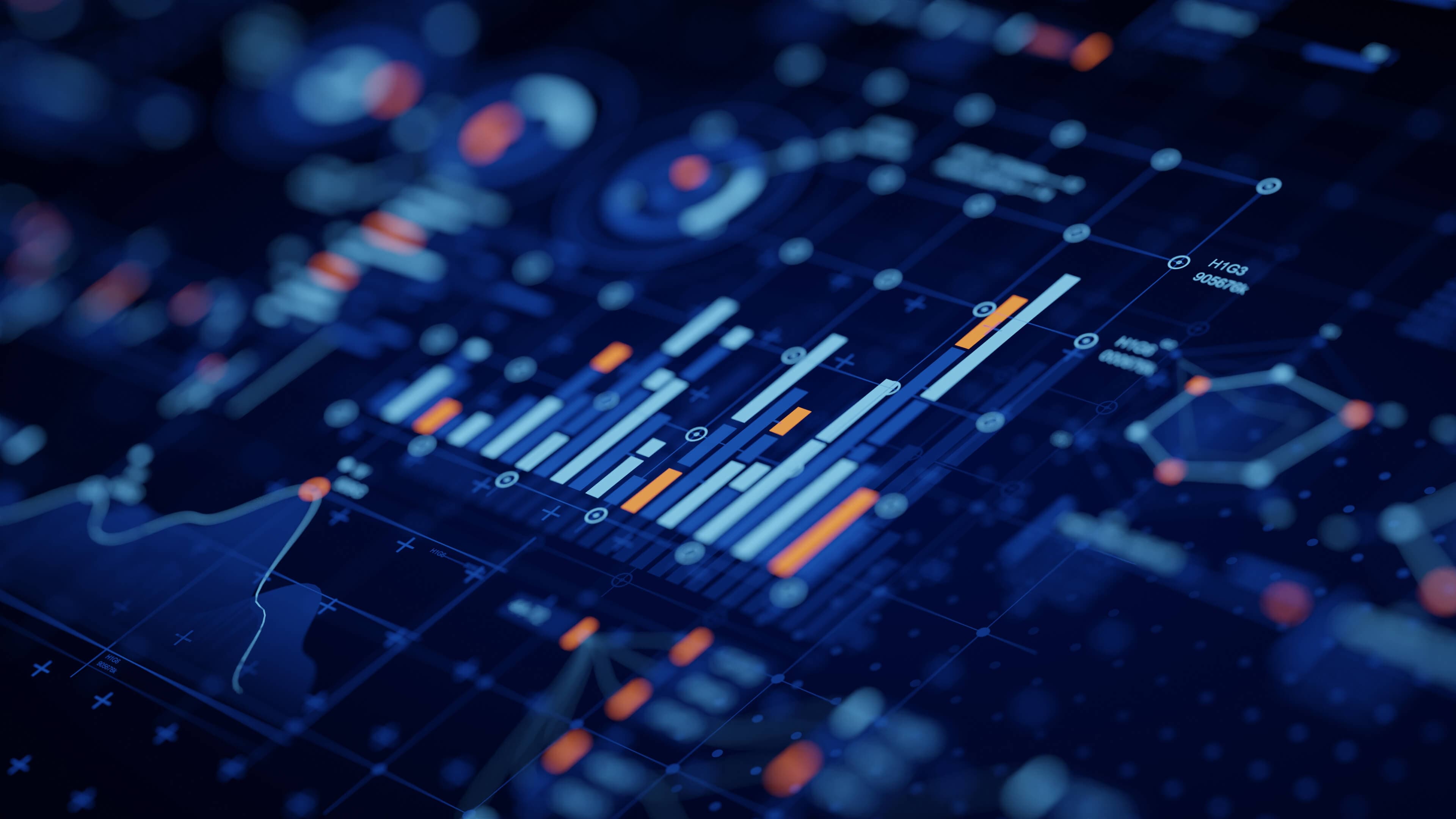 Alation stock image: Bar charts showing growth in data