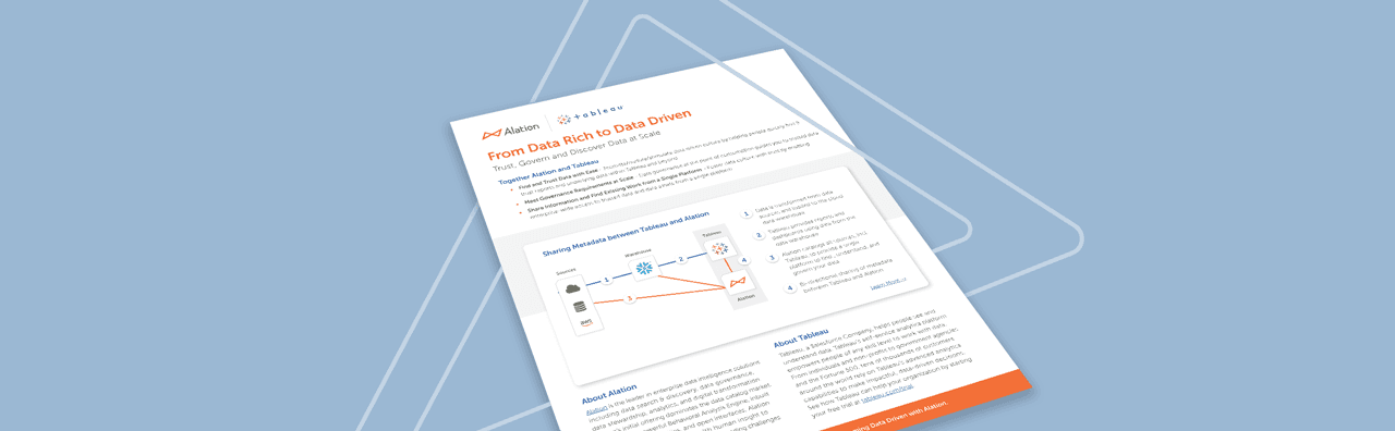 Alation Resource: From Data rich to data driven Alation and Tableau