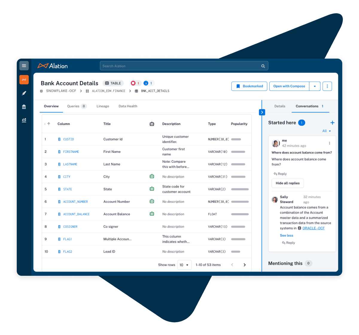 Product image showing the Salesforce Data Cloud connector within the Alation platform