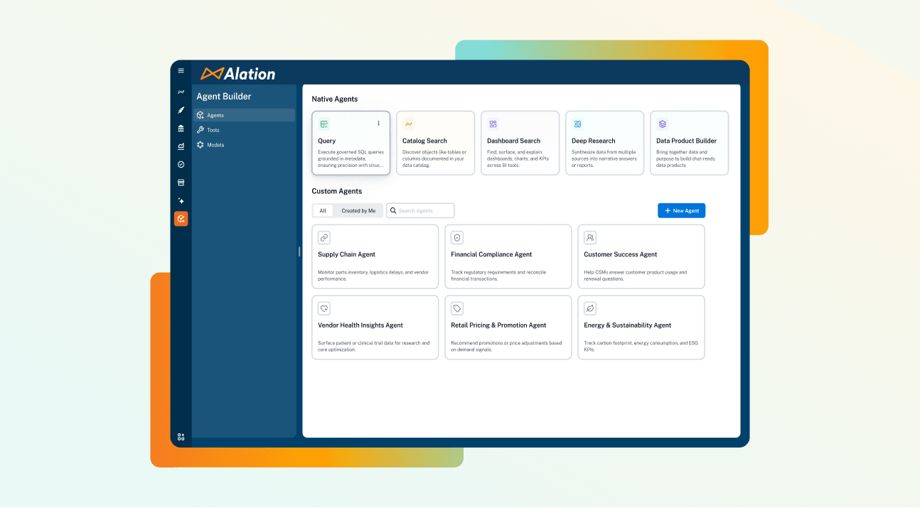Alation data agent builder new product feature