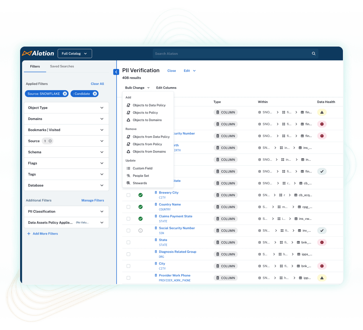 Product image showing how connecting Alation and Salesforce Data Cloud accelerates stewardship