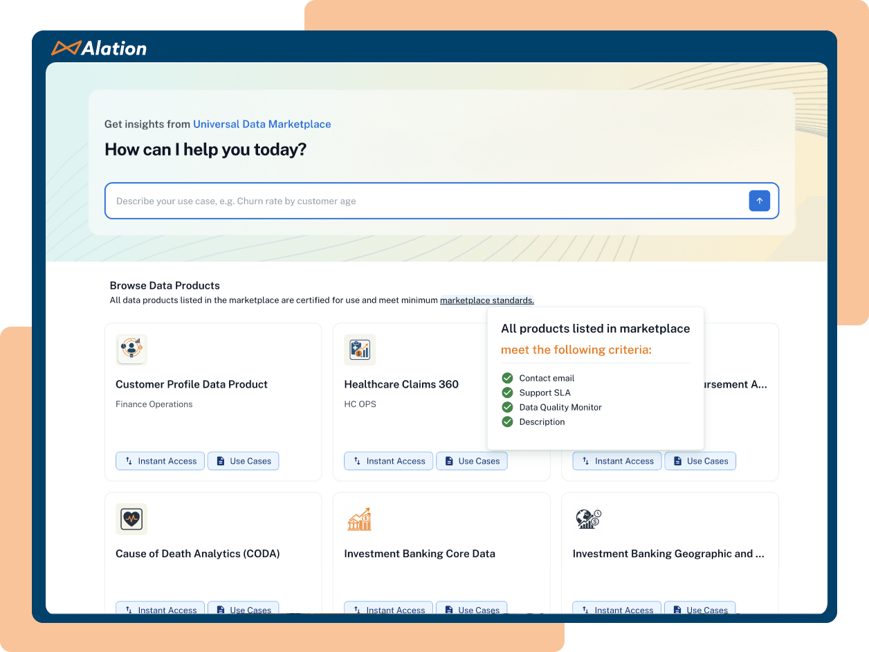 Alation Homepage Product Image: Agentic Data Intelligence Platform