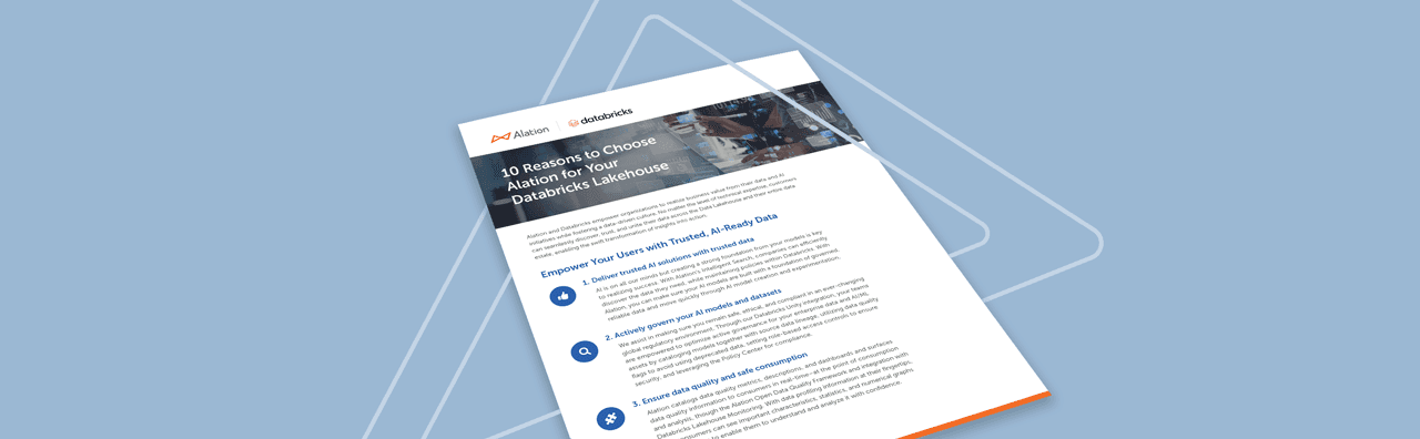 10 Reasons to Choose Alation for Your Databricks Lakehouse - datasheet