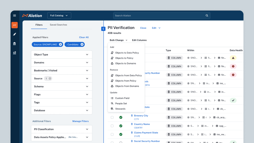 Product image of the Alation Data Intelligence platform for Data Governance