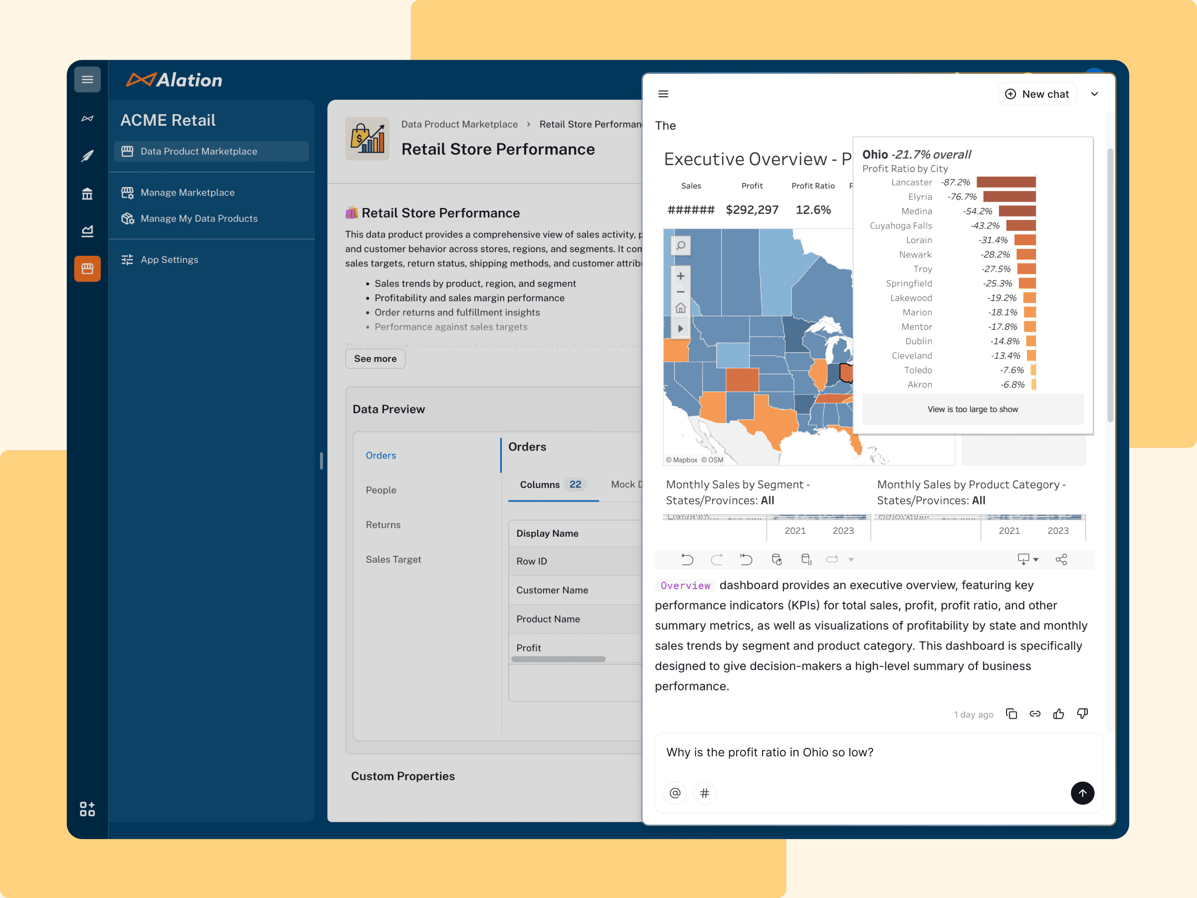 Alation product: Chat with Your Data-Ask for trusted answers