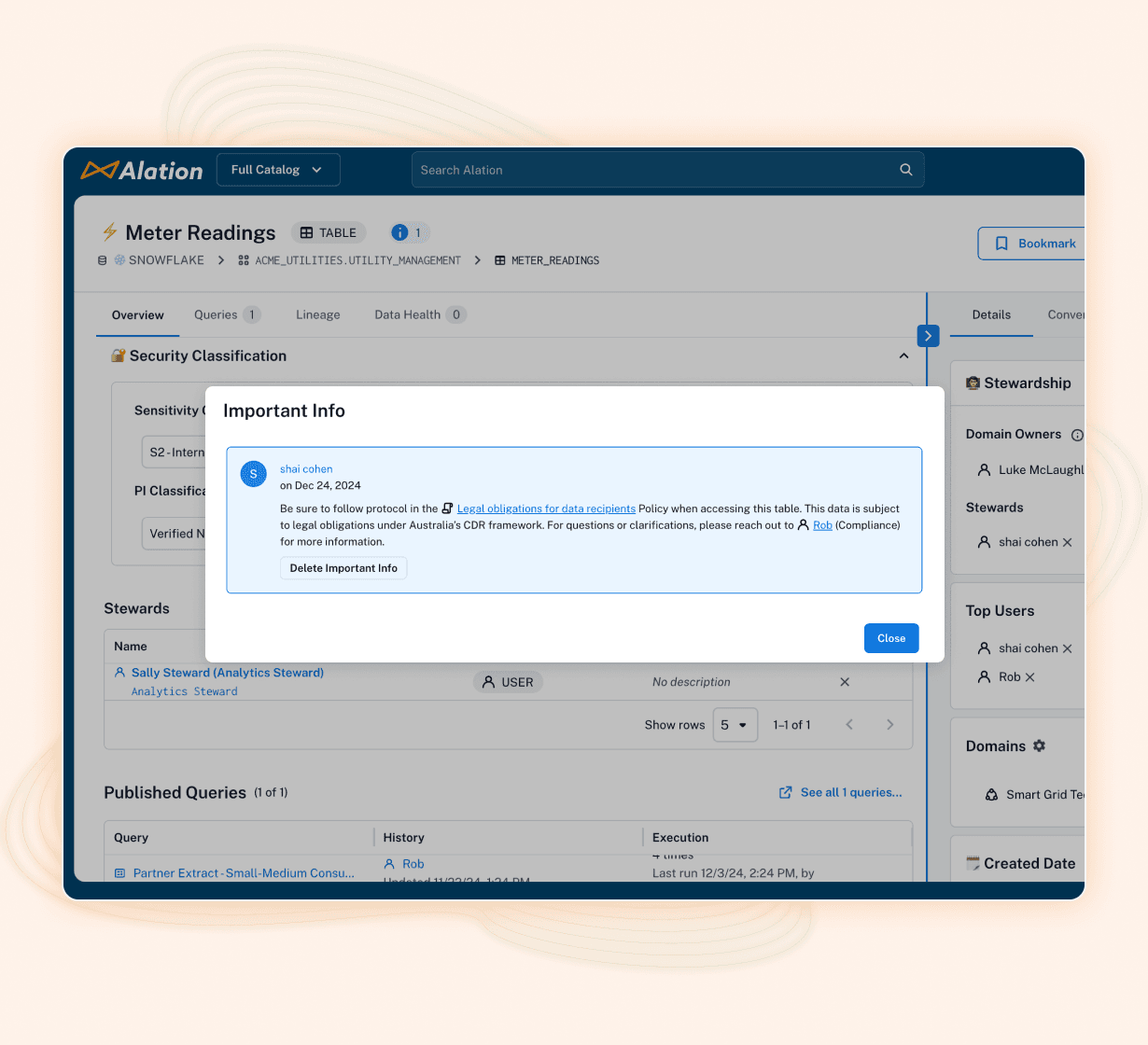 Product image of the Alation platform of enhanced data governance compliance